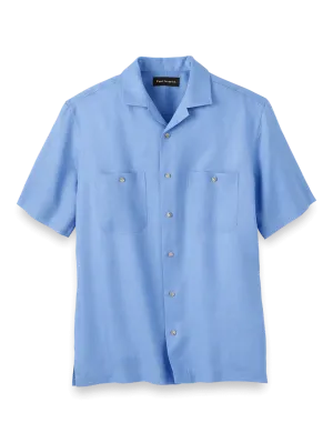 Linen Solid Casual Shirt - Light Blue