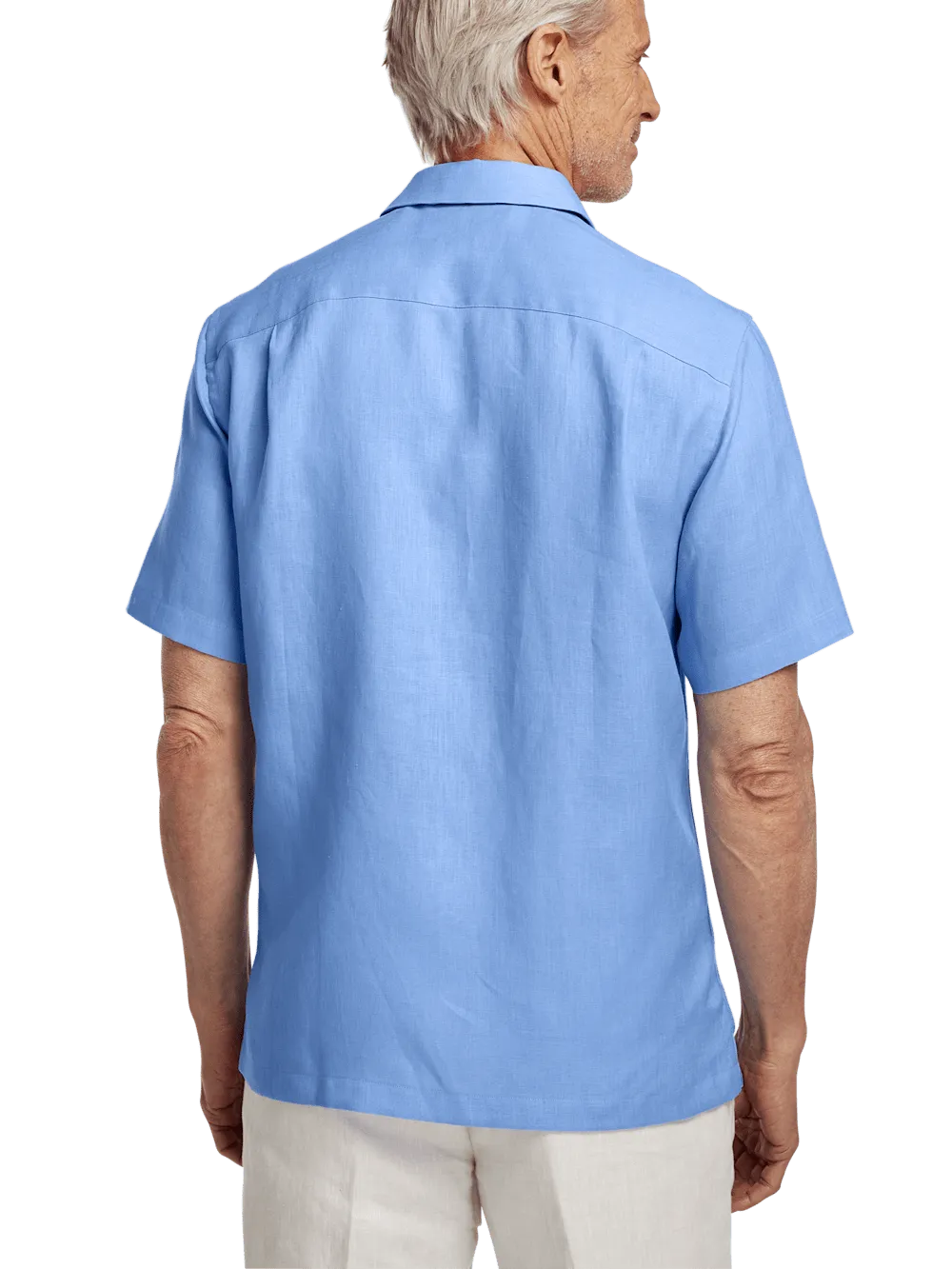 Linen Solid Casual Shirt - Light Blue