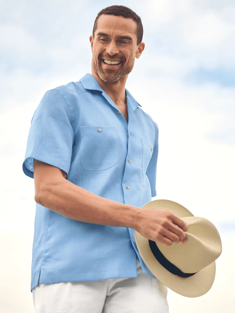 Linen Solid Casual Shirt - Light Blue