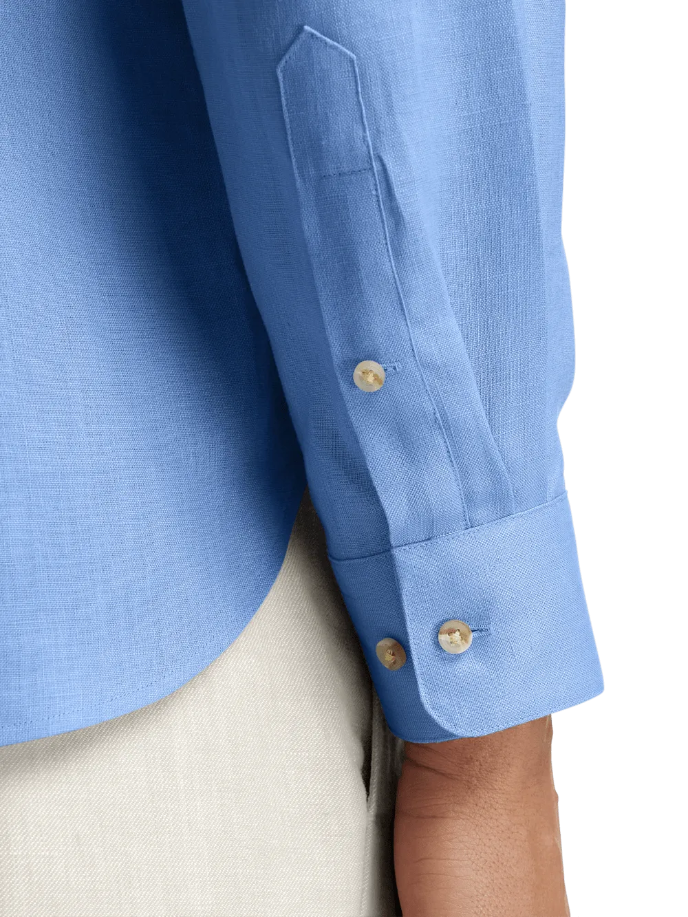 Linen Solid Casual Shirt - Light Blue