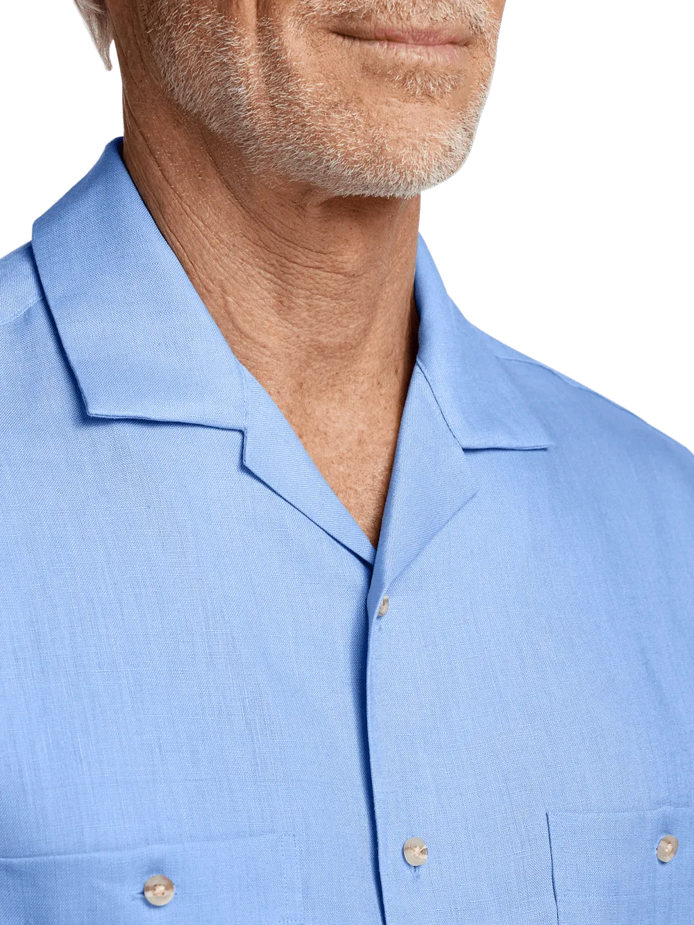 Linen Solid Casual Shirt - Light Blue