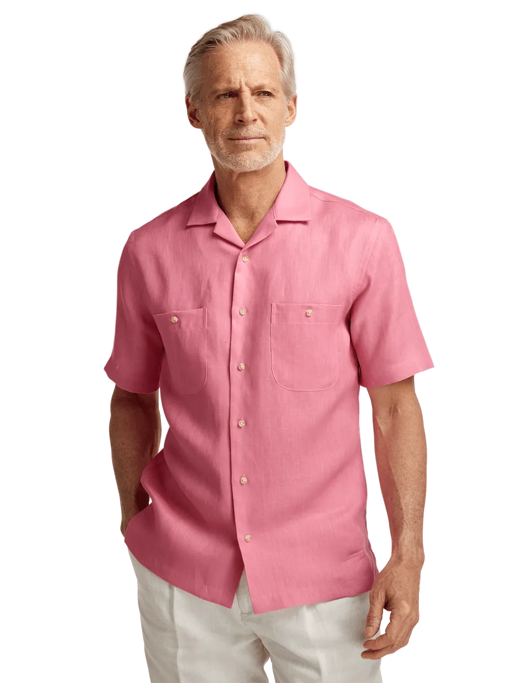 Linen Solid Casual Shirt - Pink