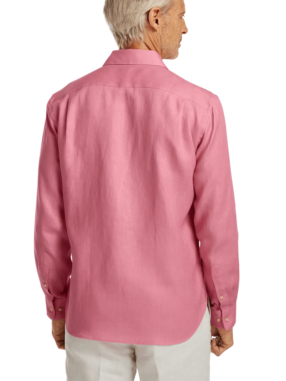 Linen Solid Casual Shirt - Pink