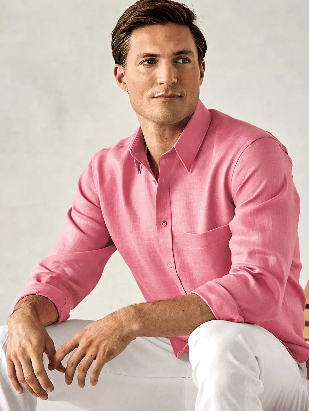 Linen Solid Casual Shirt - Pink