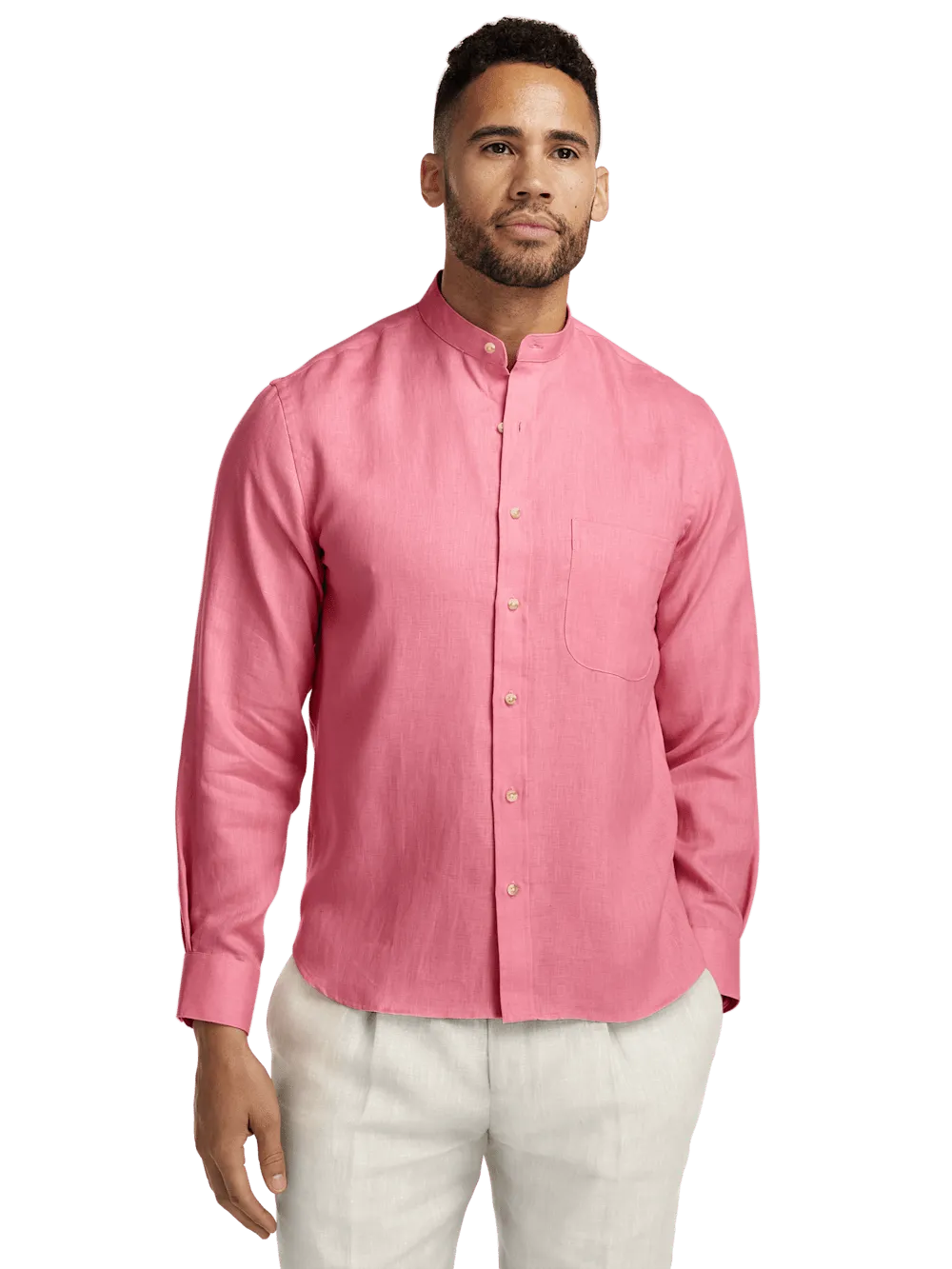 Linen Solid Casual Shirt - Pink