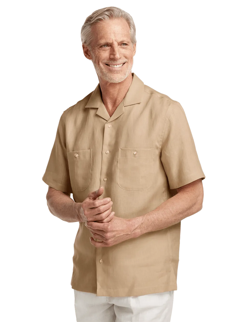 Linen Solid Casual Shirt - Tan