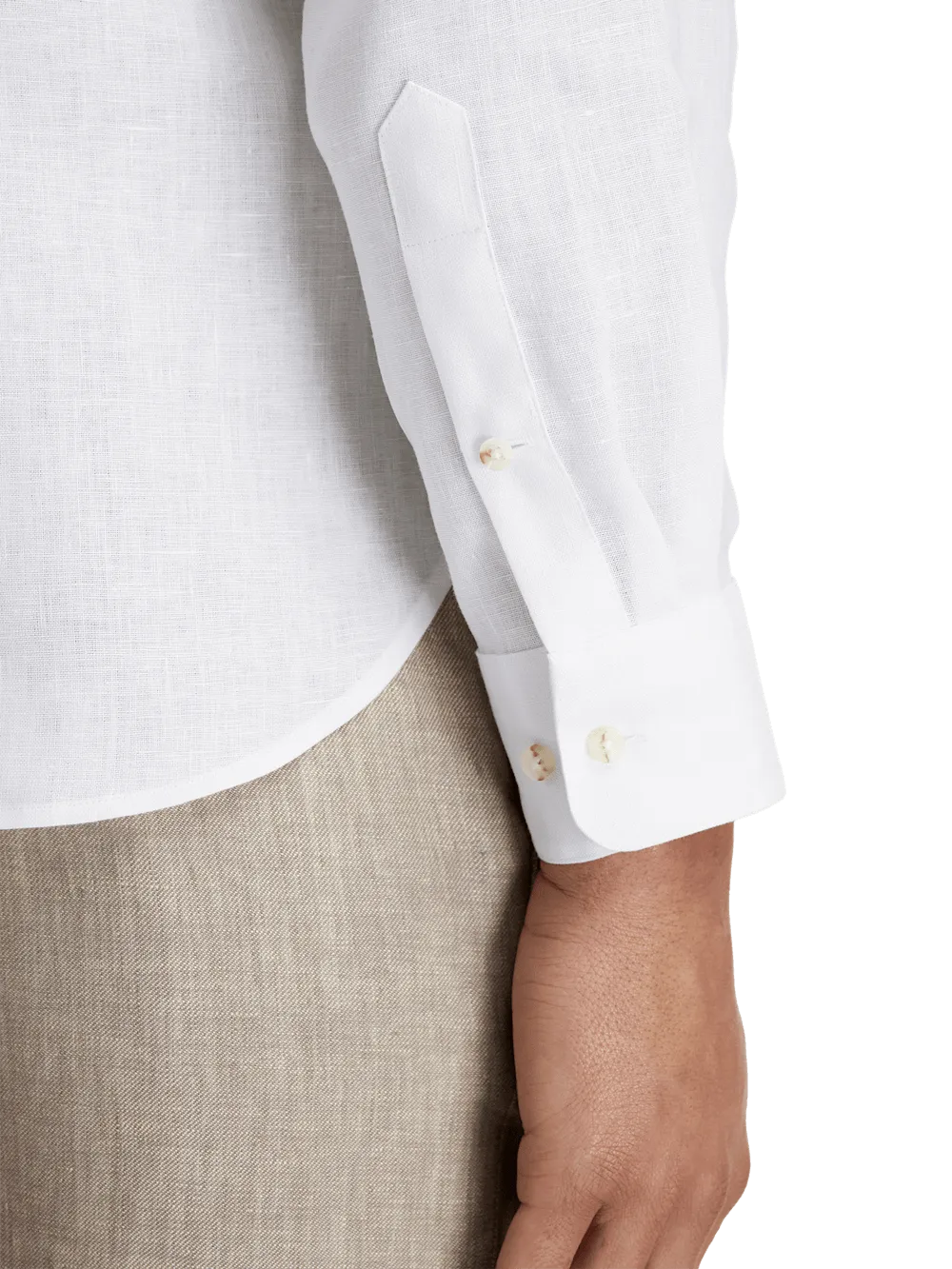 Linen Solid Casual Shirt - White