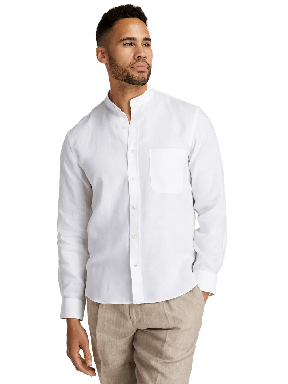 Linen Solid Casual Shirt - White