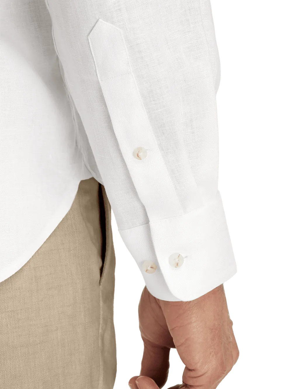 Linen Solid Casual Shirt - White