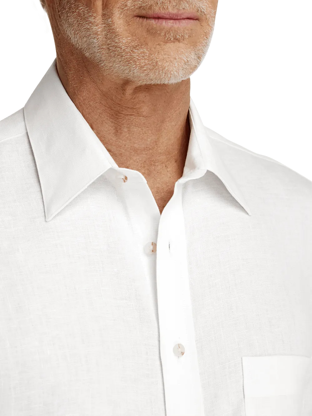 Linen Solid Casual Shirt - White