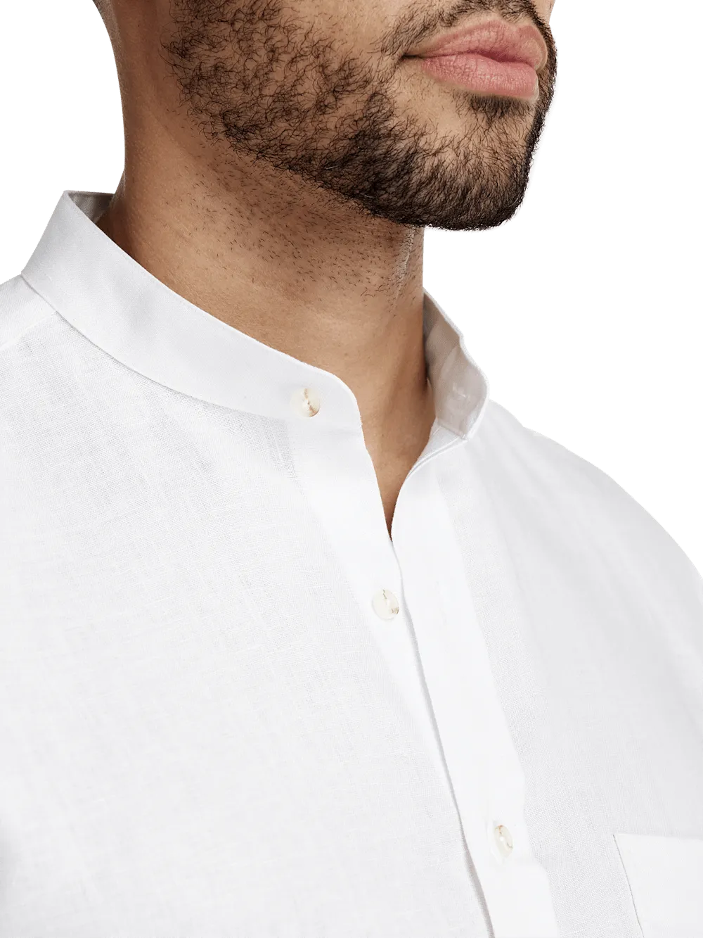 Linen Solid Casual Shirt - White