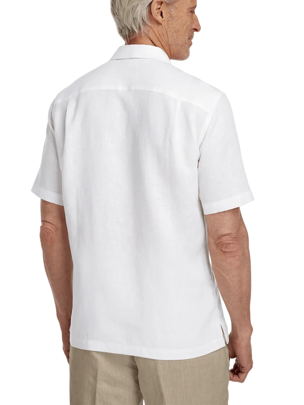 Linen Solid Casual Shirt - White