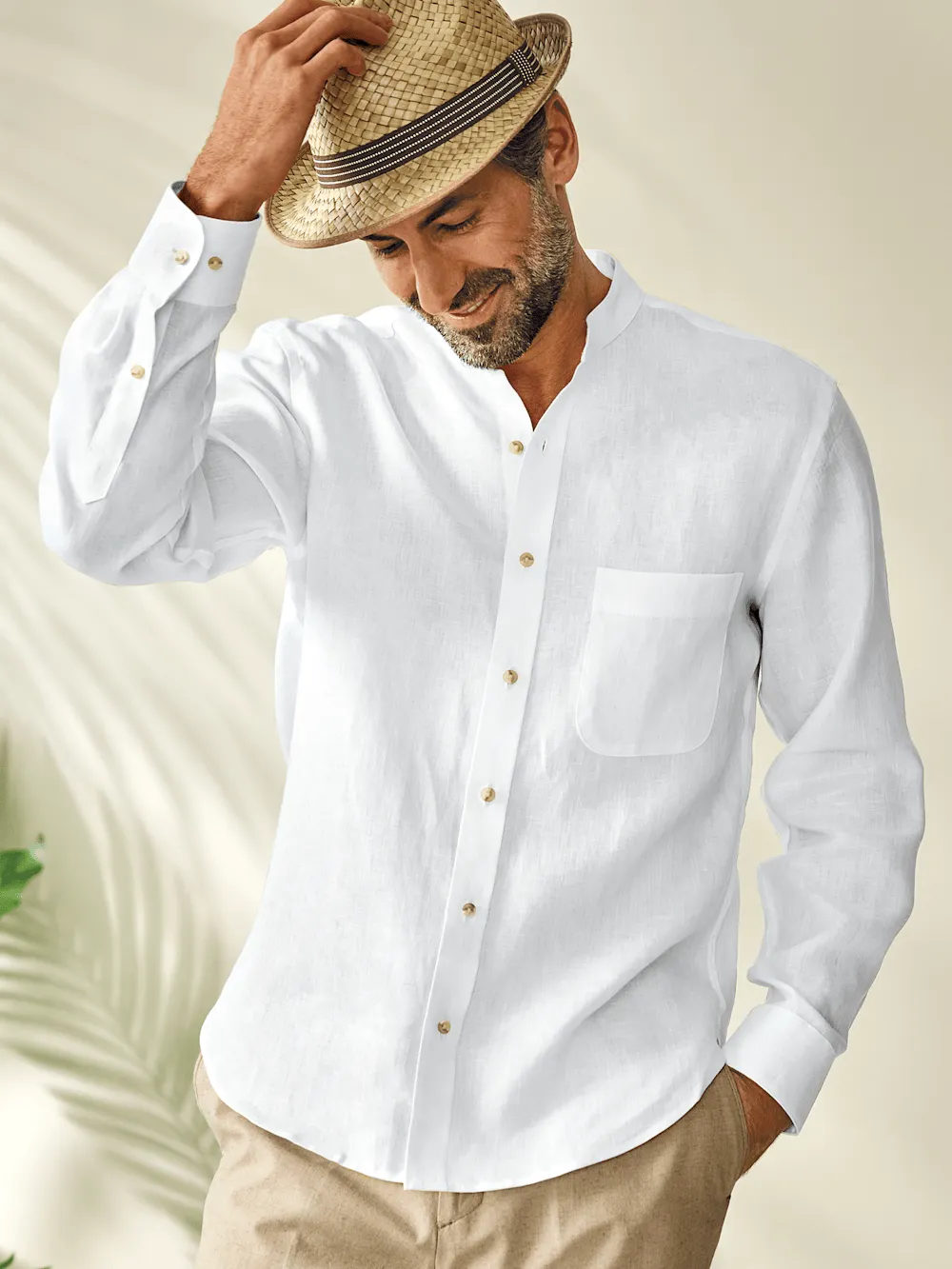 Linen Solid Casual Shirt - White