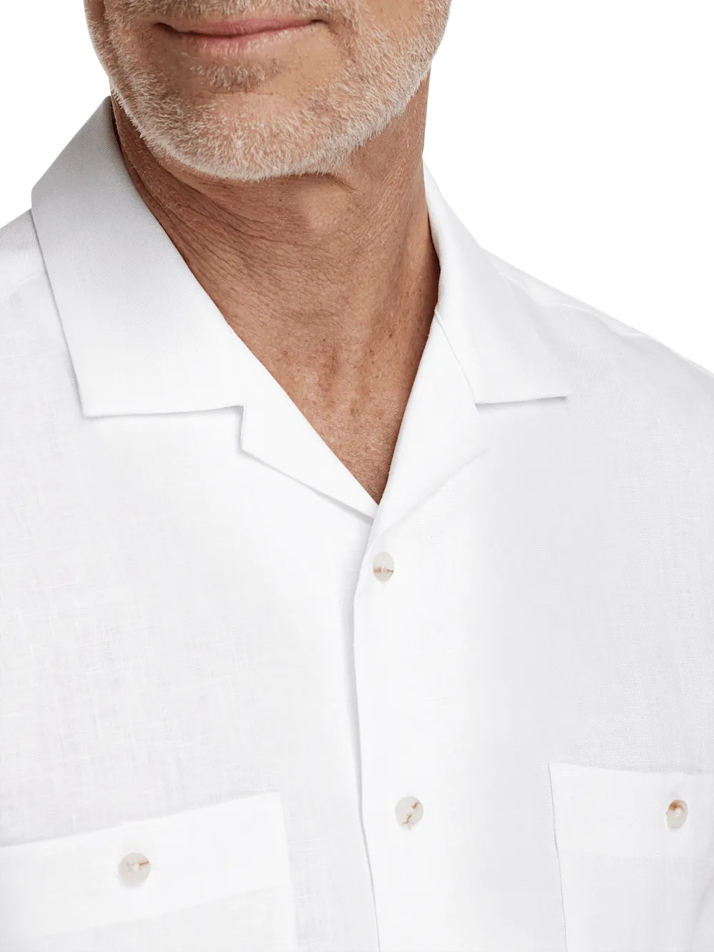 Linen Solid Casual Shirt - White