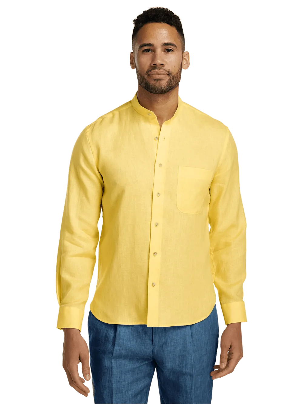 Linen Solid Casual Shirt - Yellow