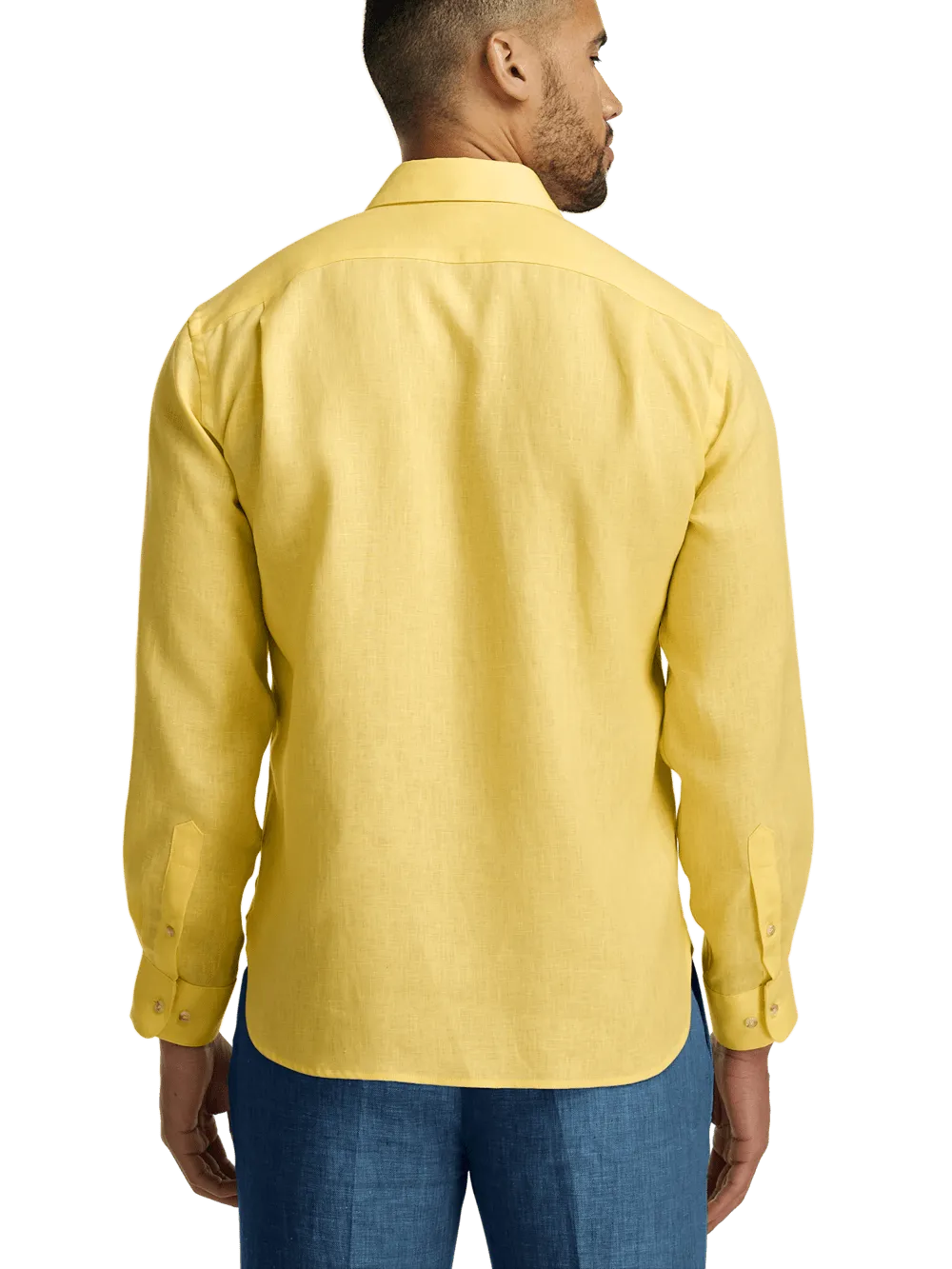 Linen Solid Casual Shirt - Yellow