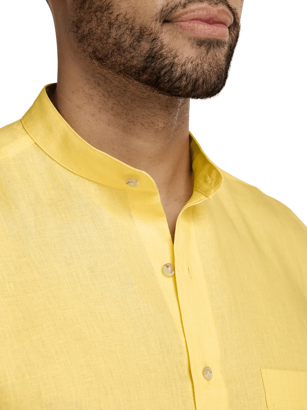 Linen Solid Casual Shirt - Yellow