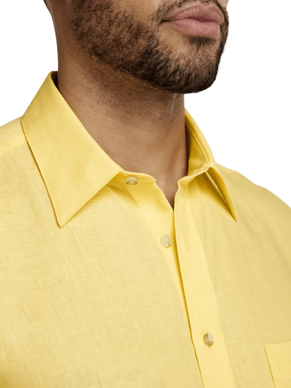 Linen Solid Casual Shirt - Yellow