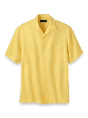 Linen Solid Casual Shirt - Yellow