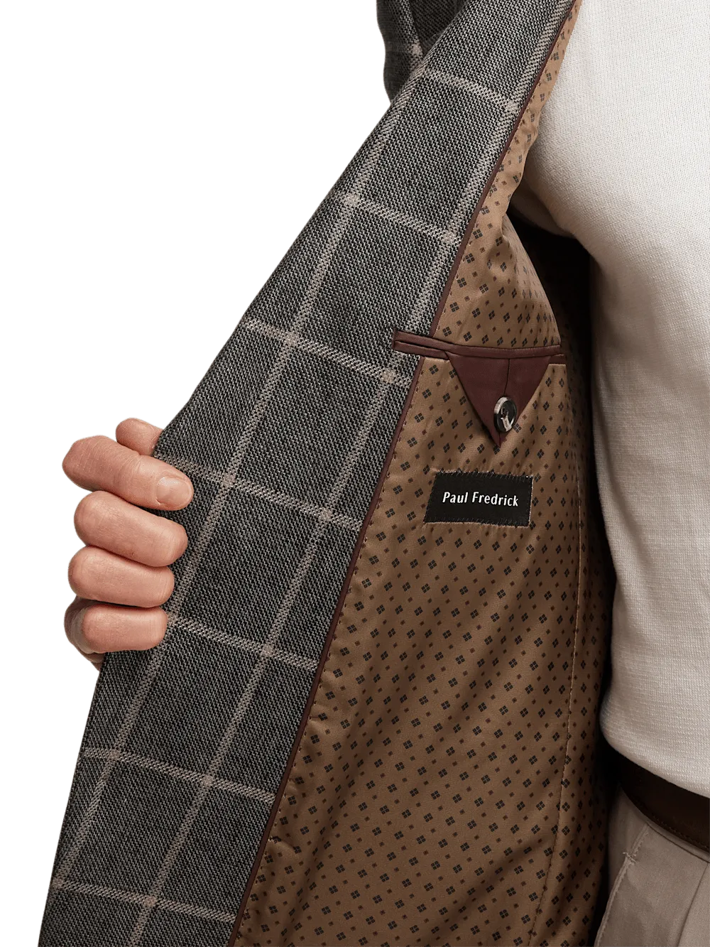 Linen Windowpane Single Breasted Notch Lapel Sport Coat - Charcoal