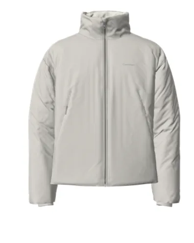 Long Sleeves Front Zipper Mock Neck Puffer Coat