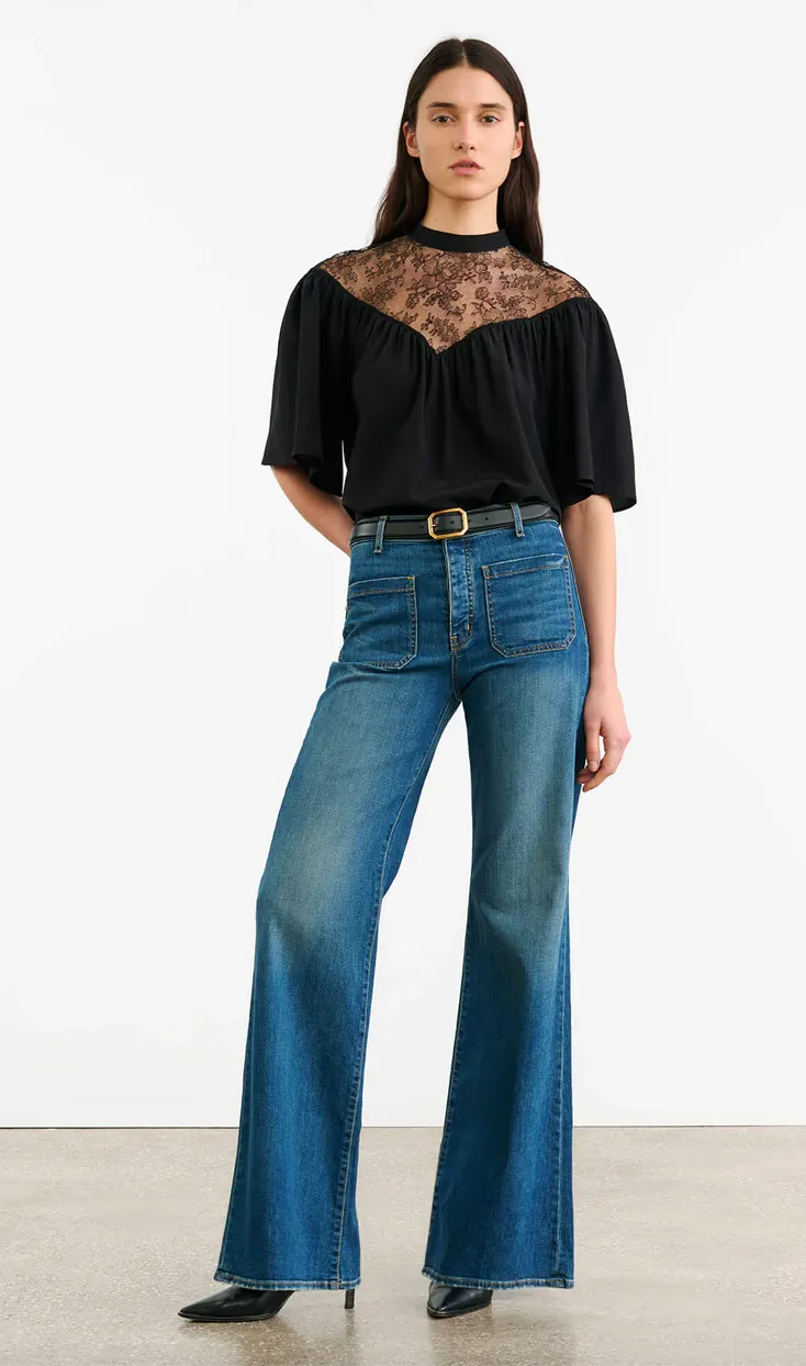 Lucie Lace Blouse in Black
