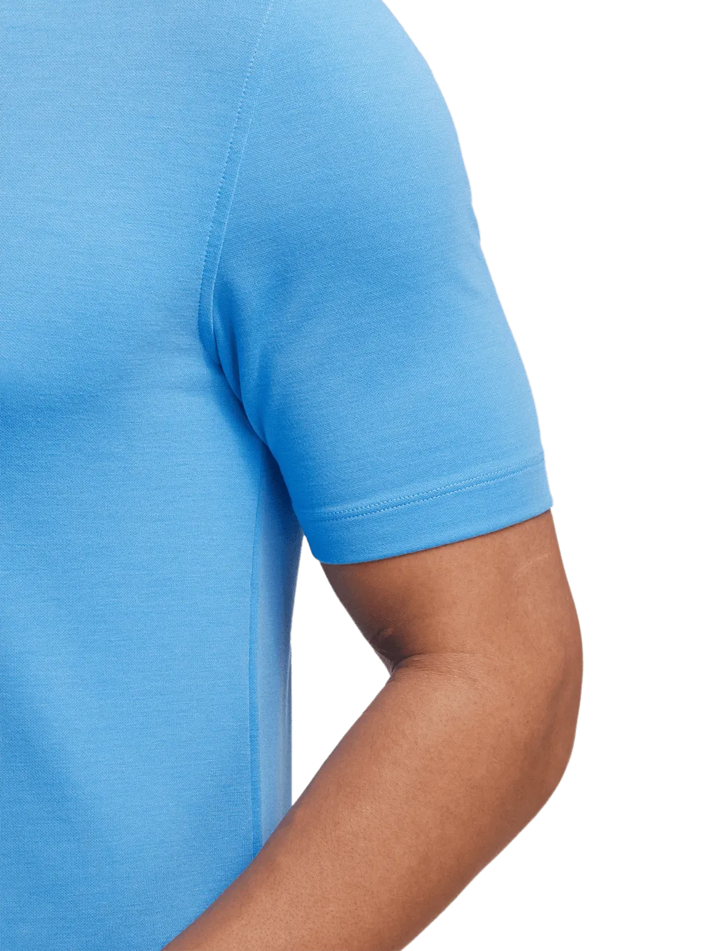 Lyocell Blend Quarter Zip Polo - Blue