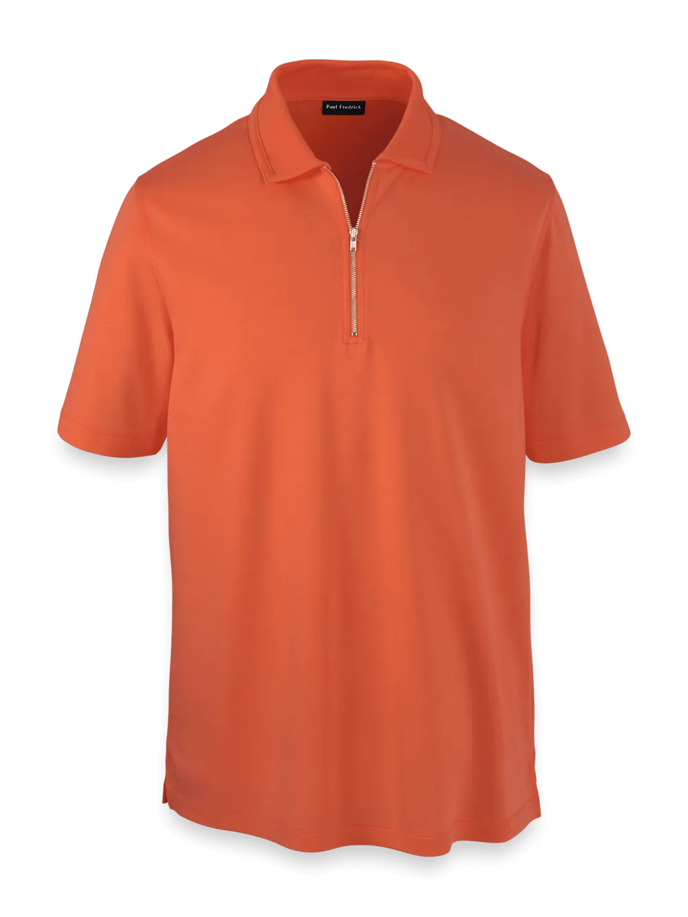 Lyocell Blend Quarter Zip Polo - Rust