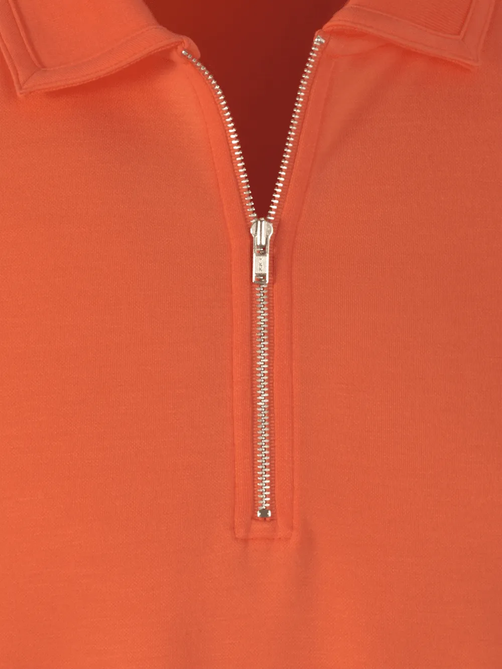 Lyocell Blend Quarter Zip Polo - Rust