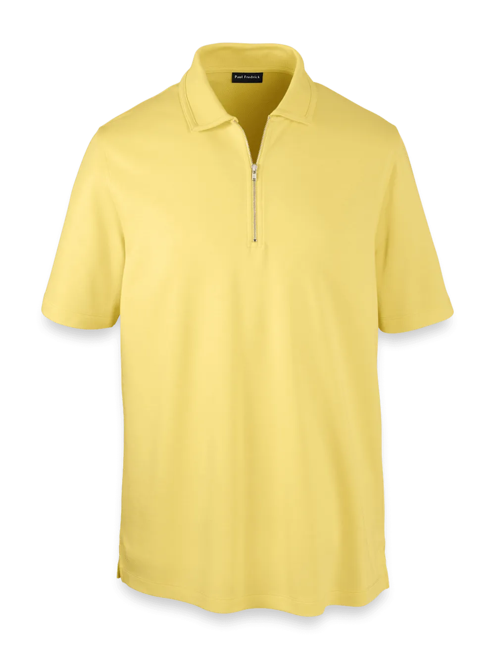 Lyocell Blend Quarter Zip Polo - Yellow