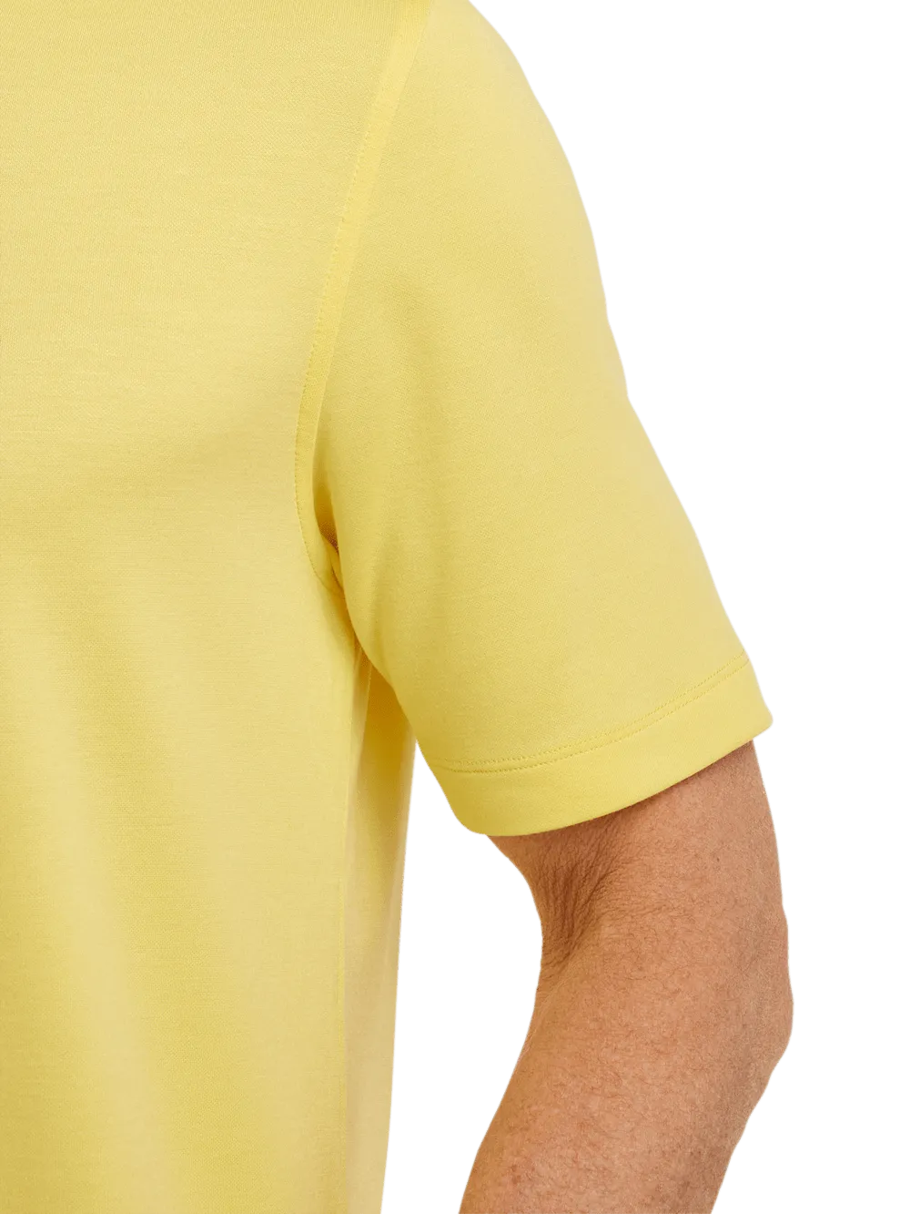 Lyocell Blend Quarter Zip Polo - Yellow