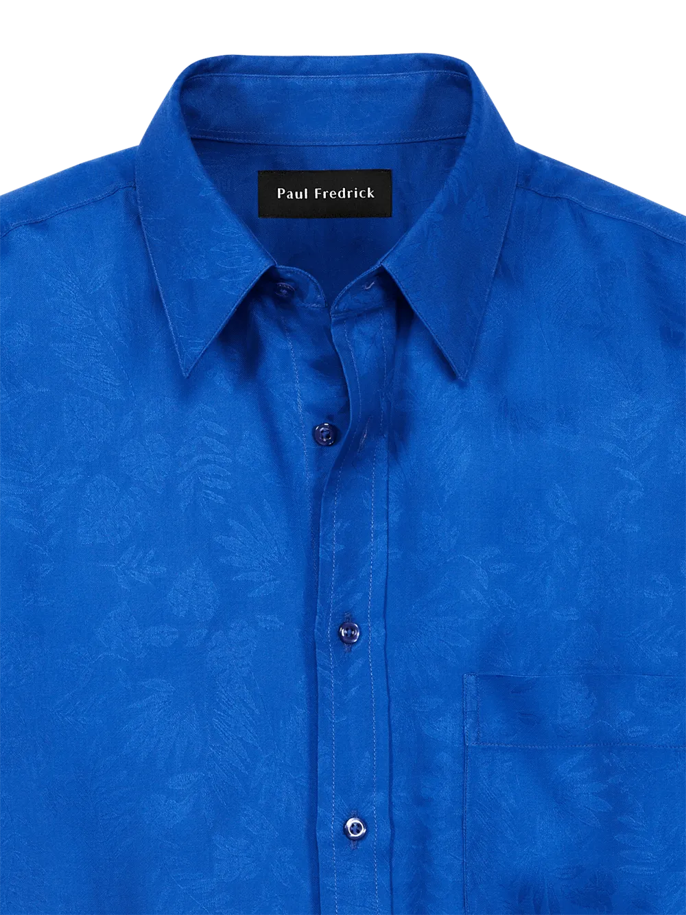 Lyocell Solid Jacquard Casual Shirt - Blue