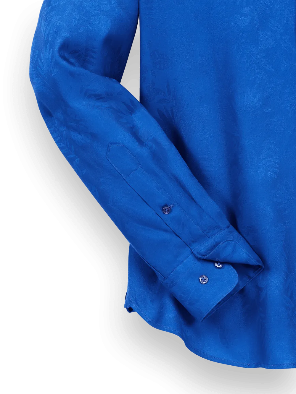Lyocell Solid Jacquard Casual Shirt - Blue
