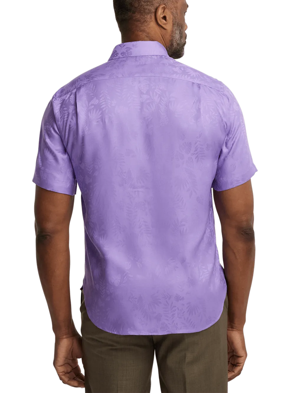 Lyocell Solid Jacquard Casual Shirt - Lavender