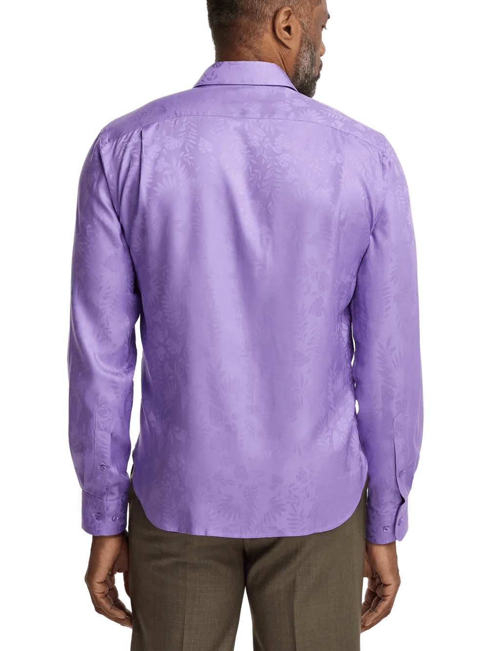 Lyocell Solid Jacquard Casual Shirt - Lavender