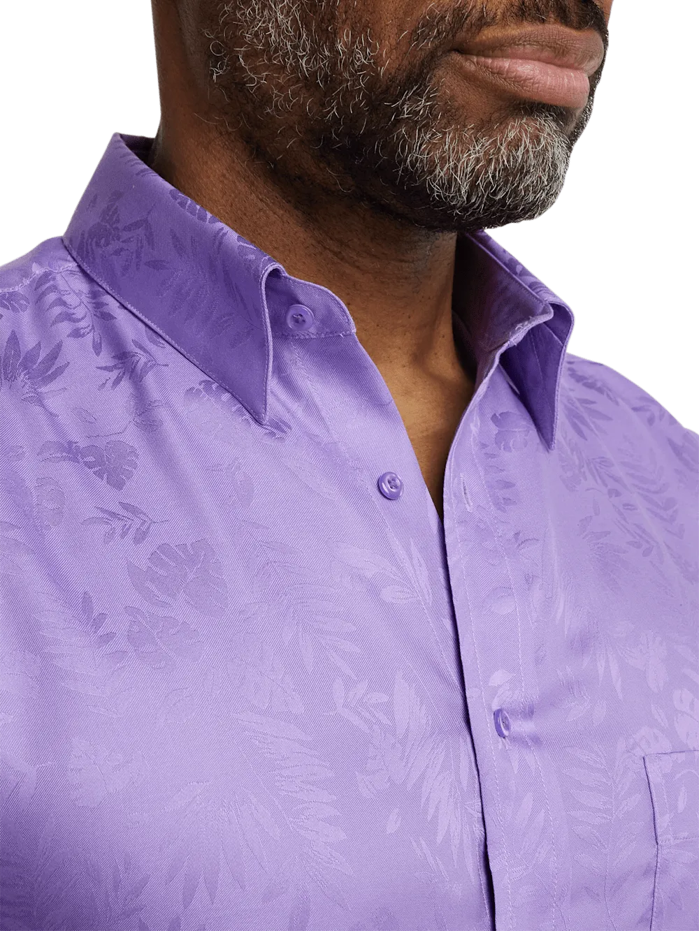 Lyocell Solid Jacquard Casual Shirt - Lavender