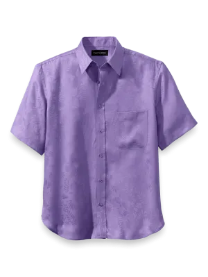 Lyocell Solid Jacquard Casual Shirt - Lavender