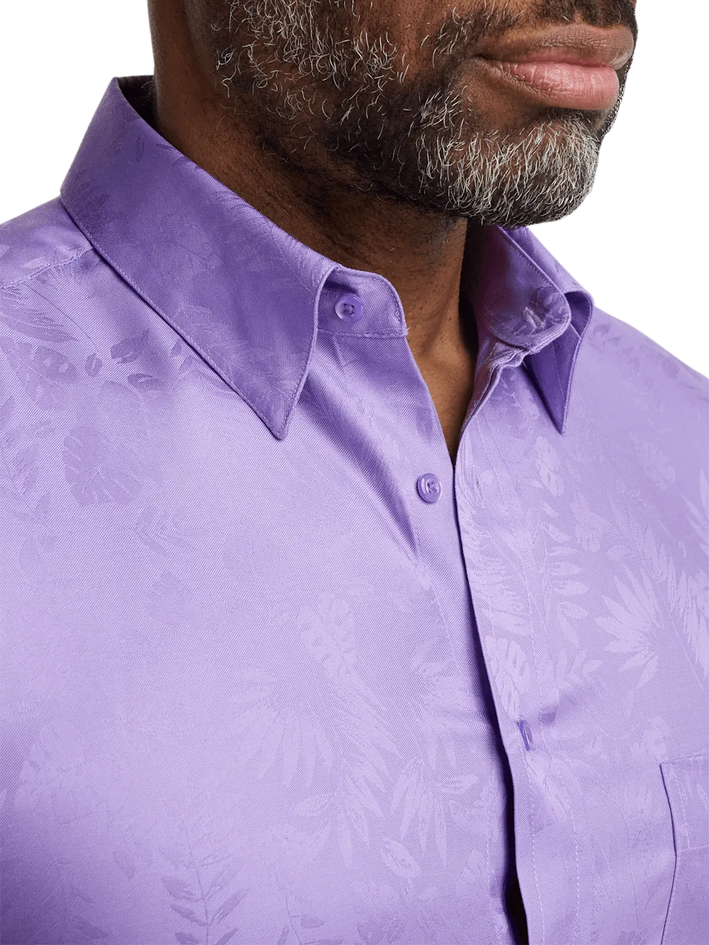 Lyocell Solid Jacquard Casual Shirt - Lavender