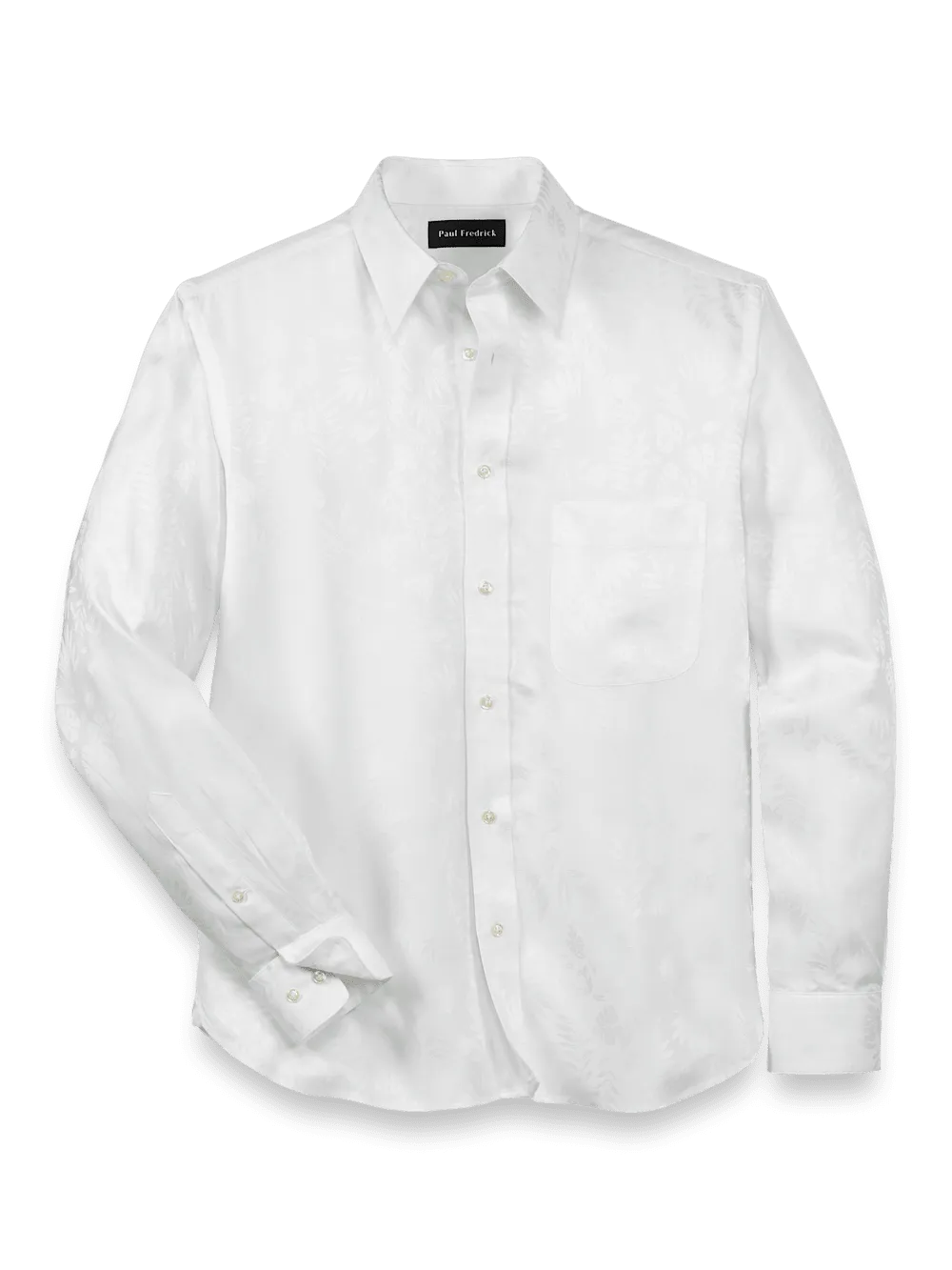 Lyocell Solid Jacquard Casual Shirt - White