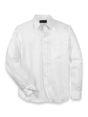 Lyocell Solid Jacquard Casual Shirt - White