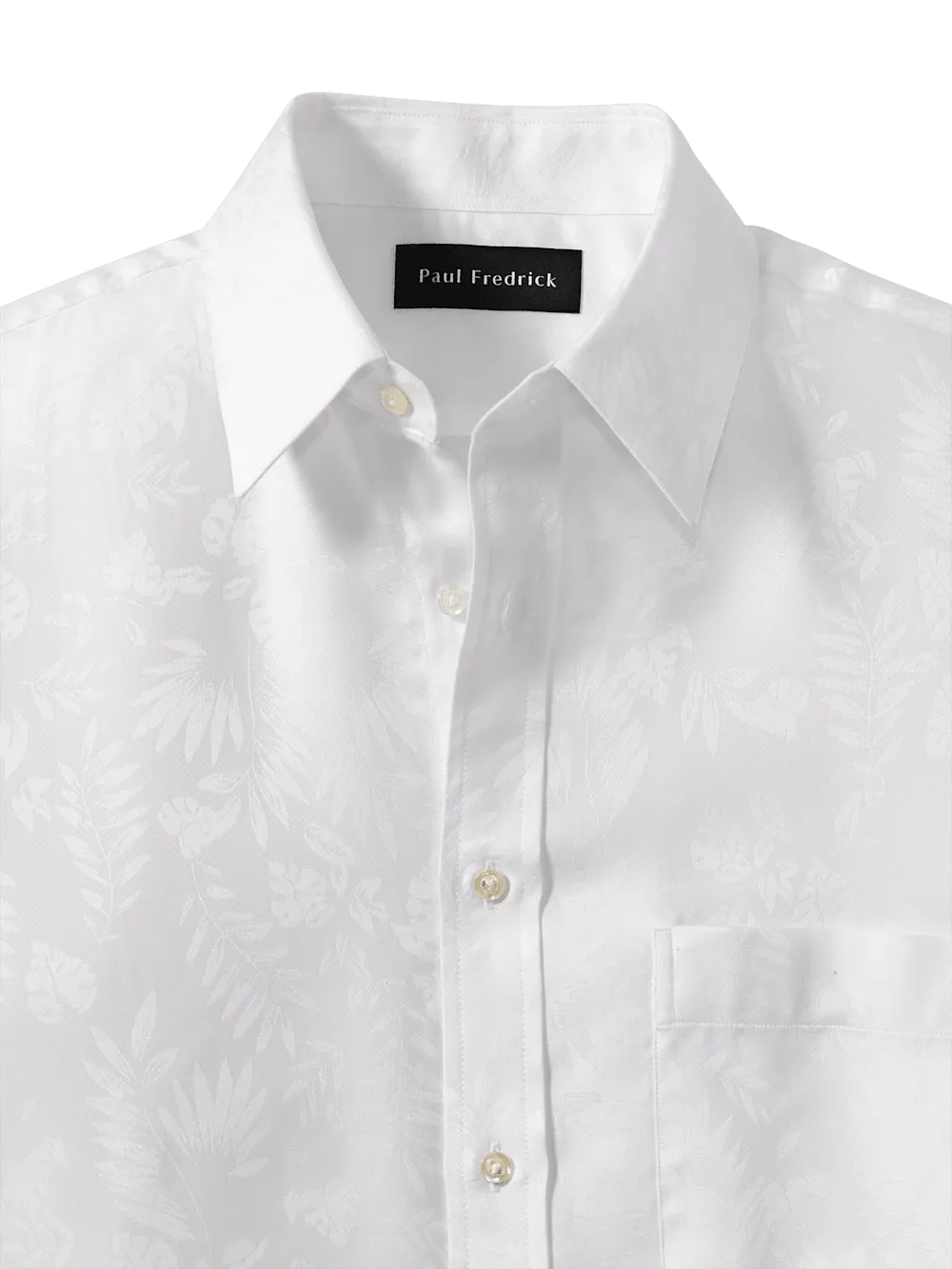 Lyocell Solid Jacquard Casual Shirt - White