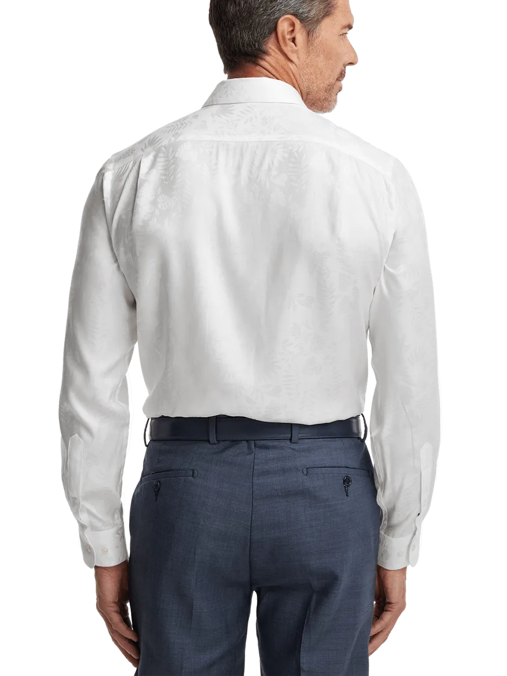Lyocell Solid Jacquard Casual Shirt - White