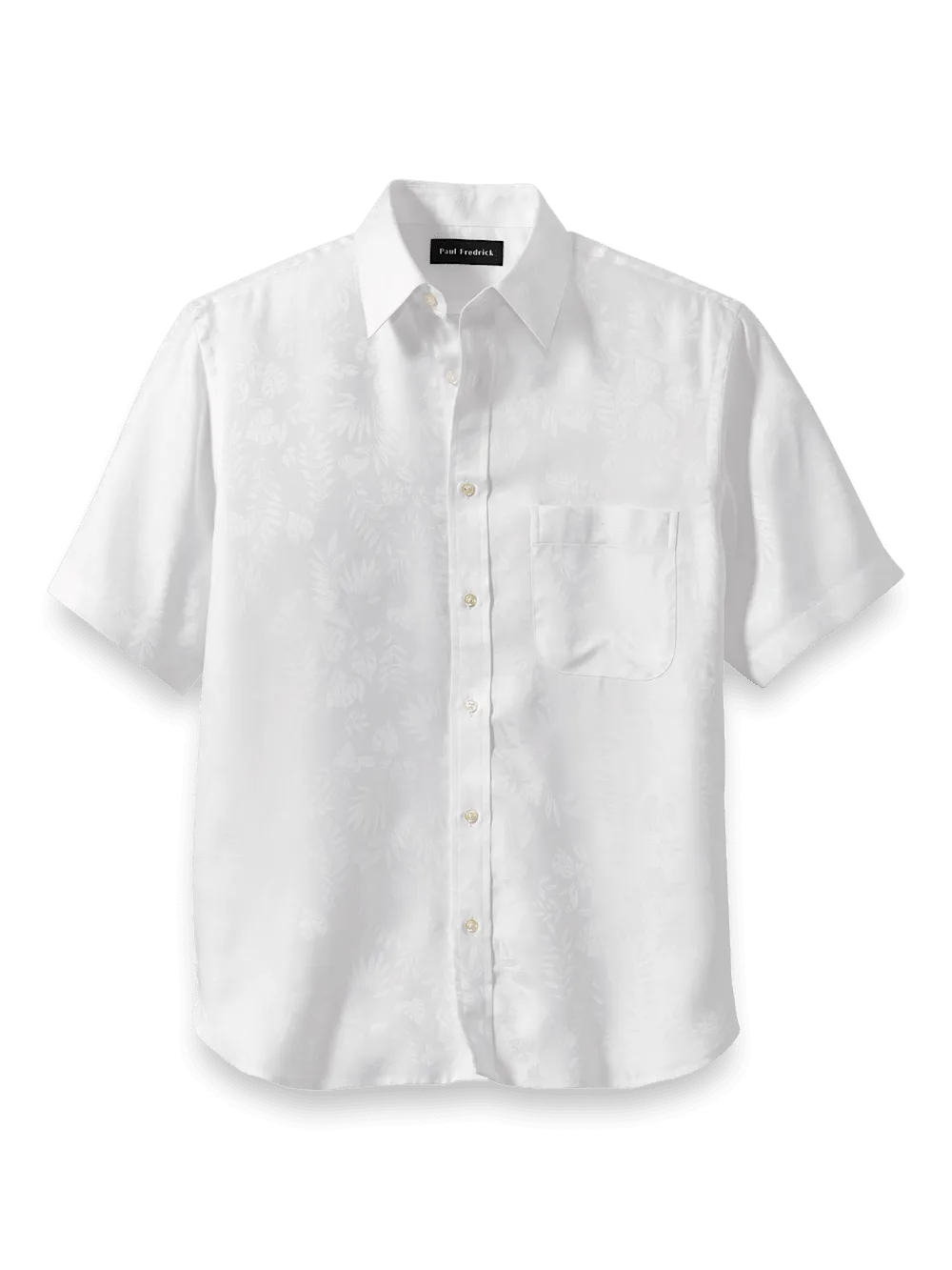 Lyocell Solid Jacquard Casual Shirt - White