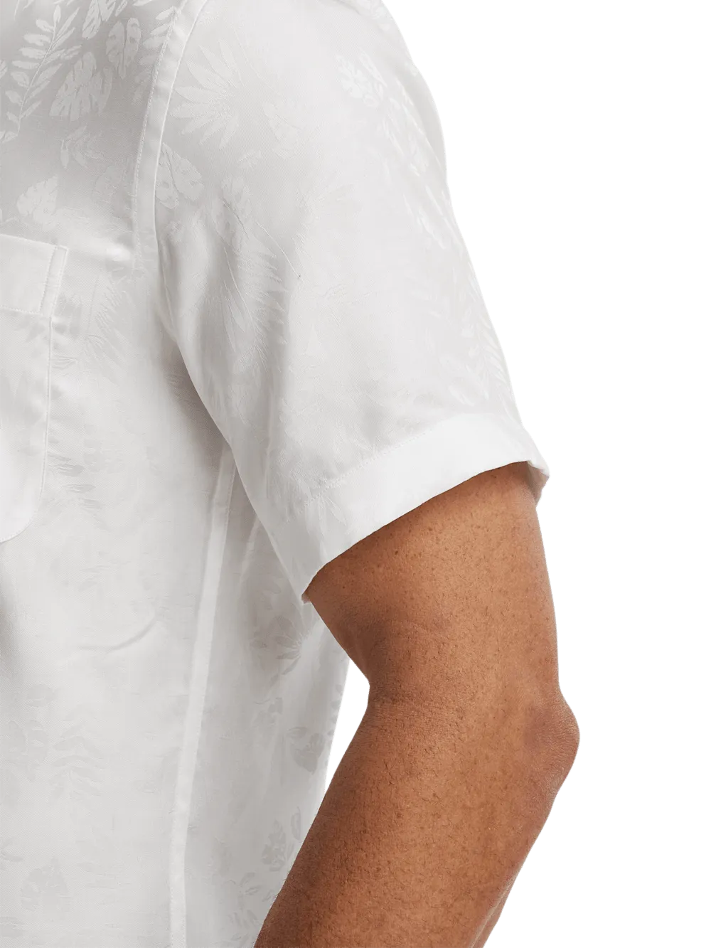 Lyocell Solid Jacquard Casual Shirt - White