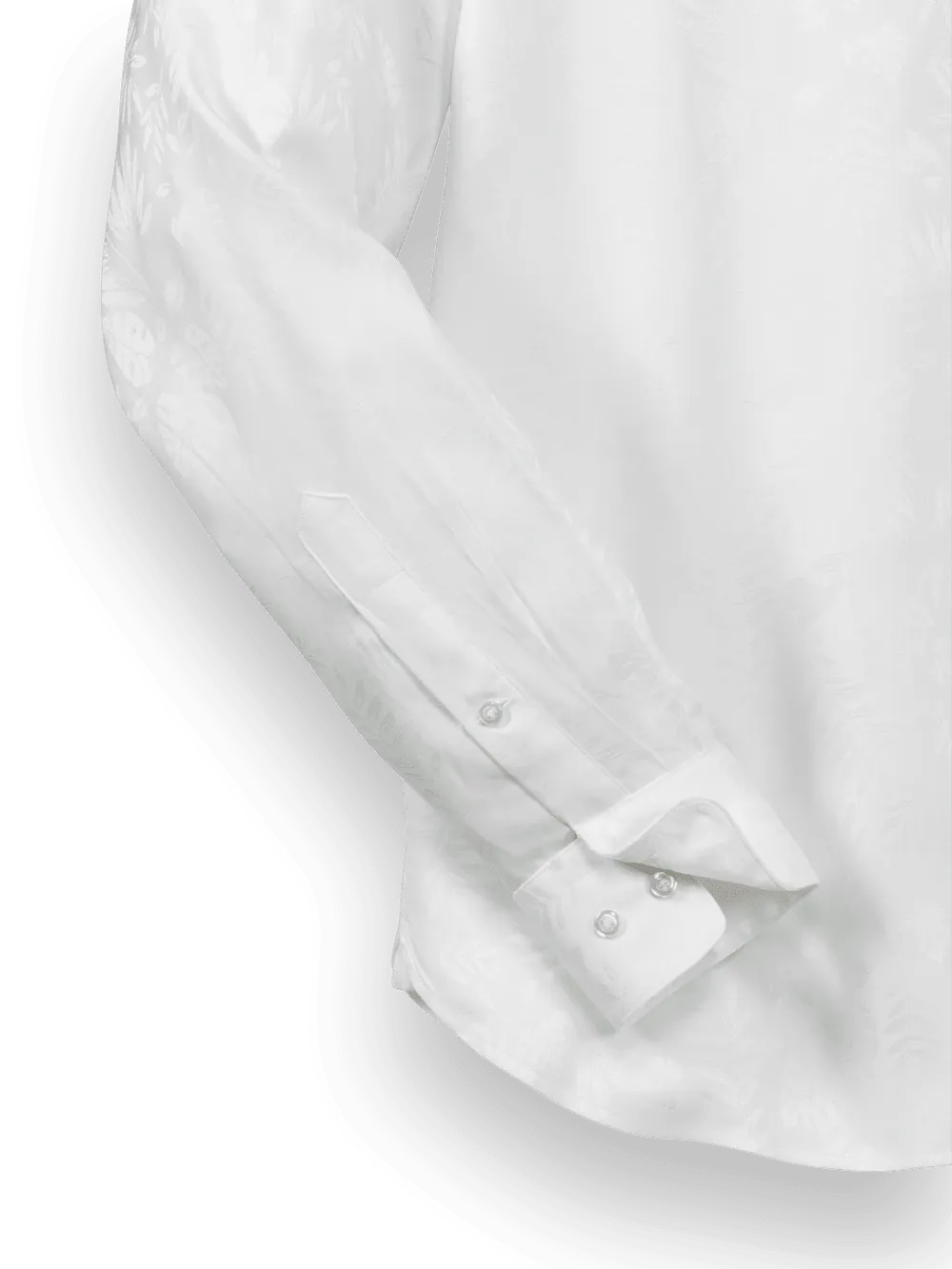 Lyocell Solid Jacquard Casual Shirt - White