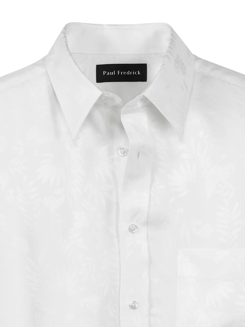 Lyocell Solid Jacquard Casual Shirt - White