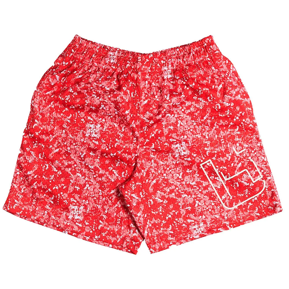 M1 Mesh Shorts in Red Splash Ballislife
