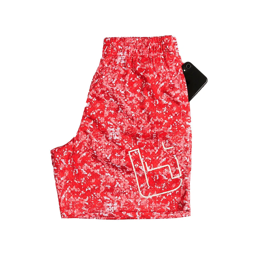 M1 Mesh Shorts in Red Splash Ballislife