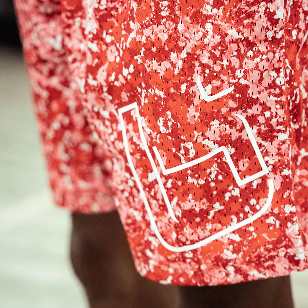 M1 Mesh Shorts in Red Splash Ballislife