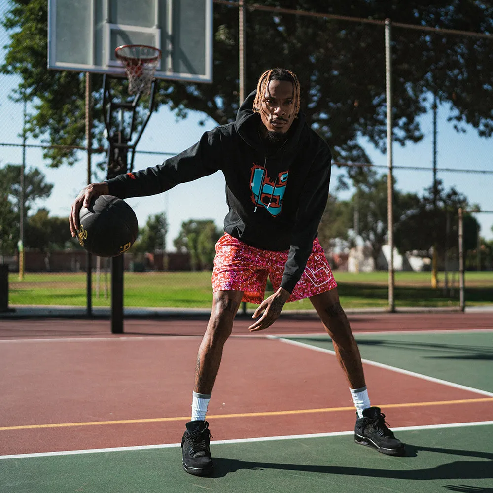 M1 Mesh Shorts in Red Splash Ballislife